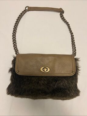 Brown Faux Fur Small Satchel